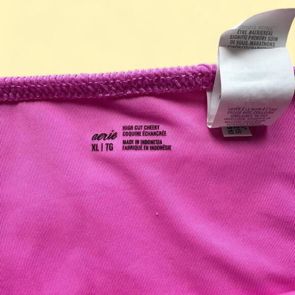 Aerie Swim Crinkle Pink Bikini Set size XL - Picture 3 of 4